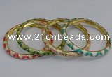 CEB74 6mm width gold plated alloy with enamel bangles wholesale