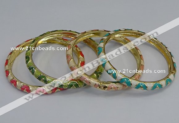 CEB74 6mm width gold plated alloy with enamel bangles wholesale