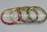 CEB75 6mm width gold plated alloy with enamel bangles wholesale