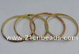 CEB76 5mm width gold plated alloy with enamel bangles wholesale