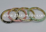 CEB77 5mm width gold plated alloy with enamel bangles wholesale