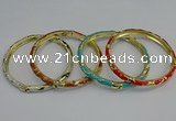 CEB78 5mm width gold plated alloy with enamel bangles wholesale