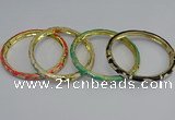 CEB79 6mm width gold plated alloy with enamel bangles wholesale