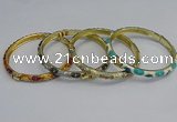 CEB80 6mm width gold plated alloy with enamel bangles wholesale