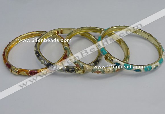 CEB80 6mm width gold plated alloy with enamel bangles wholesale