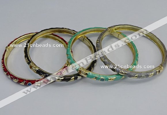 CEB82 6mm width gold plated alloy with enamel bangles wholesale