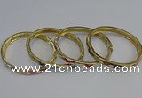 CEB83 7mm width gold plated alloy with enamel bangles wholesale