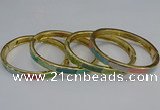 CEB88 7mm width gold plated alloy with enamel bangles wholesale