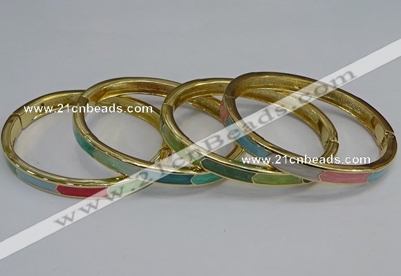 CEB88 7mm width gold plated alloy with enamel bangles wholesale