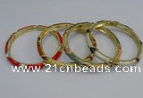 CEB90 8mm width gold plated alloy with enamel bangles wholesale