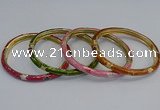 CEB91 6mm width gold plated alloy with enamel bangles wholesale