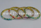 CEB92 6mm width gold plated alloy with enamel bangles wholesale