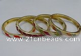 CEB93 7mm width gold plated alloy with enamel bangles wholesale