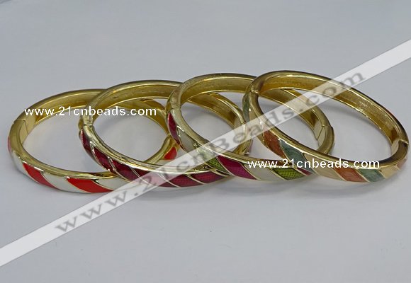 CEB93 7mm width gold plated alloy with enamel bangles wholesale