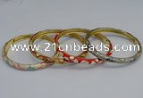 CEB94 6mm width gold plated alloy with enamel bangles wholesale