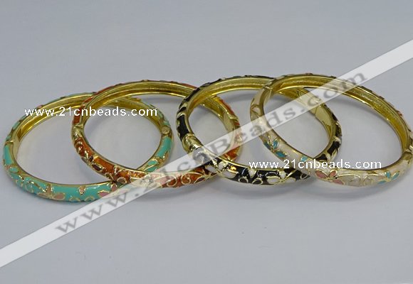 CEB95 6mm width gold plated alloy with enamel bangles wholesale