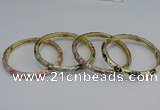 CEB96 6mm width gold plated alloy with enamel bangles wholesale