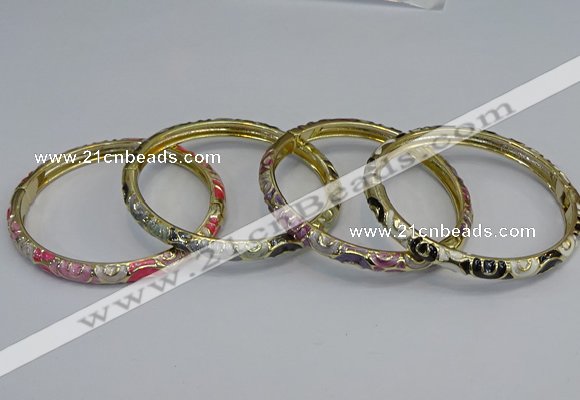 CEB96 6mm width gold plated alloy with enamel bangles wholesale