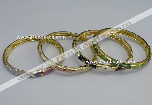 CEB97 6mm width gold plated alloy with enamel bangles wholesale