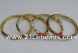 CEB98 6mm width gold plated alloy with enamel bangles wholesale