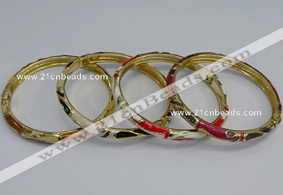 CEB98 6mm width gold plated alloy with enamel bangles wholesale