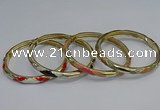 CEB99 6mm width gold plated alloy with enamel bangles wholesale