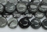 CEE12 15.5 inches 14mm flat round eagle eye jasper beads wholesale