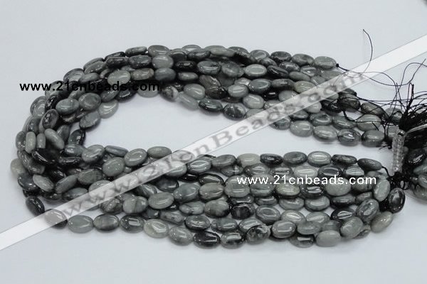 CEE15 15.5 inches 8*12mm oval eagle eye jasper beads wholesale