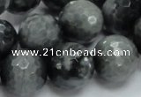 CEE24 15.5 inches 18mm faceted round eagle eye jasper beads wholesale