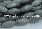 CEE27 15.5 inches 8*16mm faceted rice eagle eye jasper beads