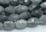 CEE28 15.5 inches 10*16mm faceted rice eagle eye jasper beads