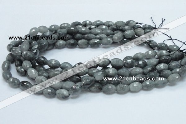 CEE28 15.5 inches 10*16mm faceted rice eagle eye jasper beads