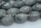 CEE29 15.5 inches 13*18mm faceted rice eagle eye jasper beads