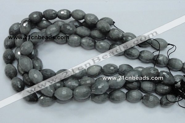 CEE30 15.5 inches 15*20mm faceted rice eagle eye jasper beads