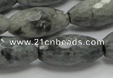 CEE32 15.5 inches 15*30mm faceted rice eagle eye jasper beads