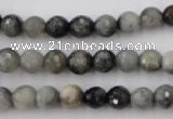 CEE352 15.5 inches 8mm faceted round eagle eye jasper beads