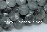 CEE37 15.5 inches 12mm faceted coin eagle eye jasper beads wholesale