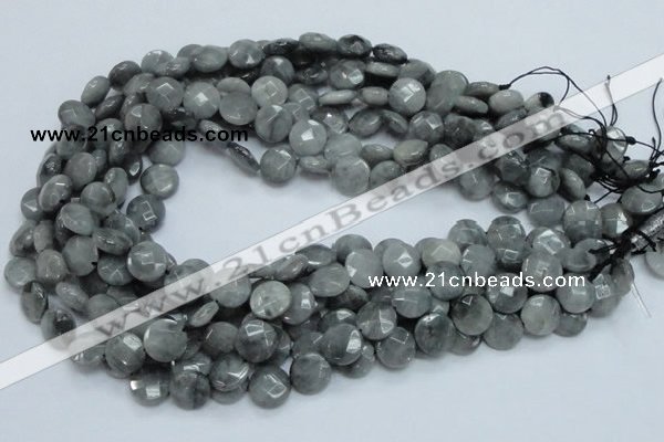 CEE37 15.5 inches 12mm faceted coin eagle eye jasper beads wholesale