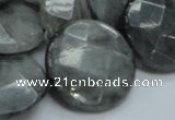 CEE39 15.5 inches 25mm faceted coin eagle eye jasper beads wholesale