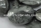 CEE44 15.5 inches 30*40mm faceted oval eagle eye jasper beads