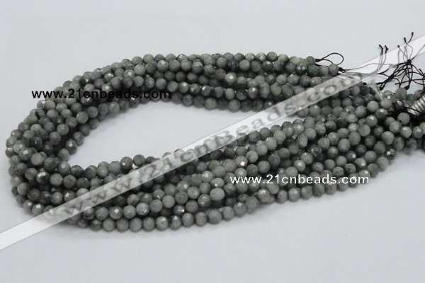 CEE48 15.5 inches 4mm faceted round eagle eye jasper beads wholesale