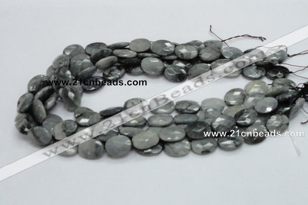 CEE50 15.5 inches 8*10mm faceted oval eagle eye jasper beads