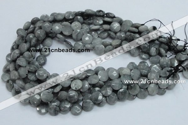 CEE56 15.5 inches 8mm faceted coin eagle eye jasper beads