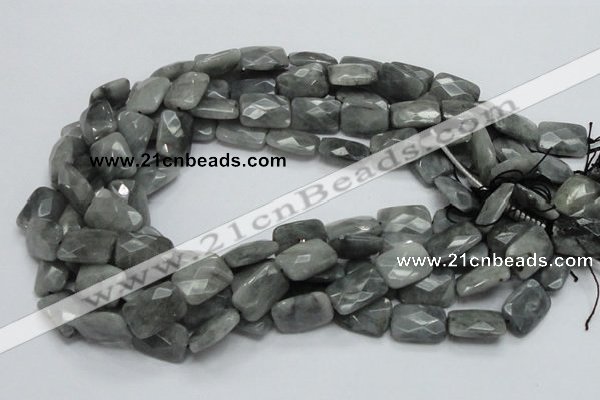 CEE60 15.5 inches 10*14mm faceted rectangle eagle eye jasper beads