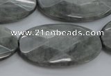 CEE85 15.5 inches 20*40mm faceted oval eagle eye jasper beads