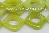 CEJ10 15.5 inches 20*20mm diamond lemon jade beads wholesale