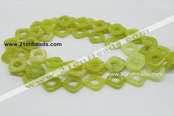 CEJ10 15.5 inches 20*20mm diamond lemon jade beads wholesale