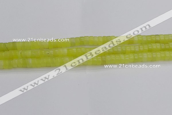 CEJ220 15.5 inches 3*6mm heishi lemon jade beads wholesale