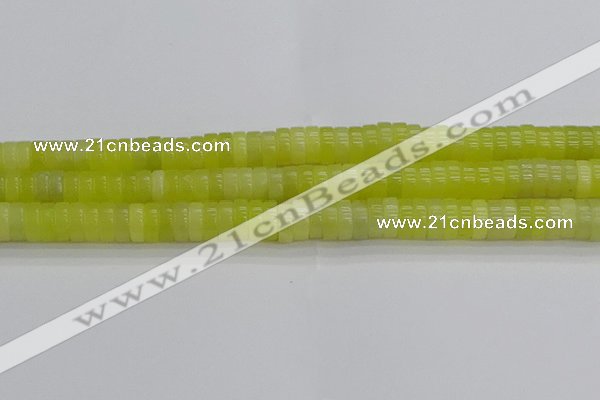 CEJ221 15.5 inches 3*8mm heishi lemon jade beads wholesale