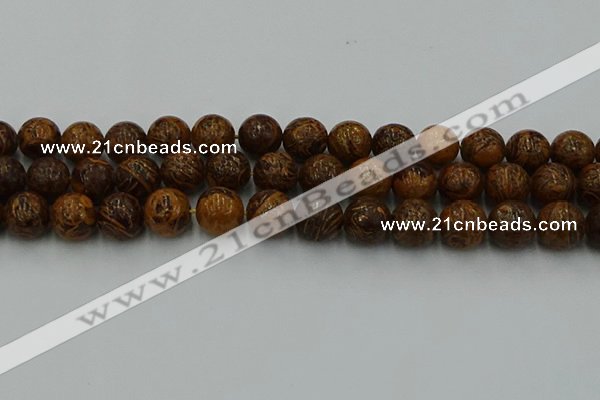 CEJ305 15.5 inches 14mm round elephant skin jasper beads wholesale